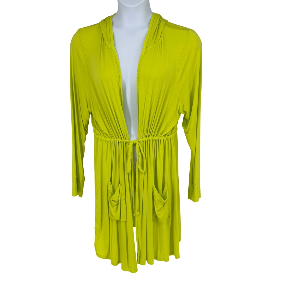 Torrid Super Soft Neon Yellow‎ Hooded Duster Cardigan Plus Size 3X